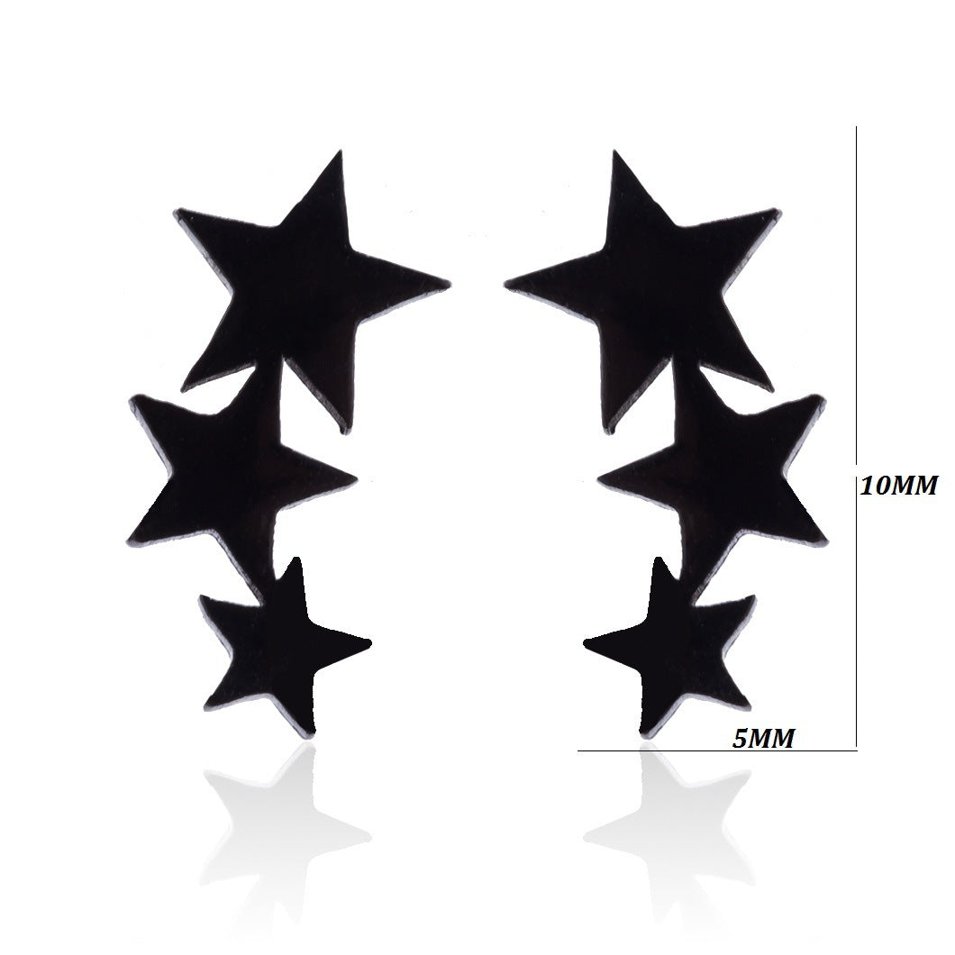 Wholesale Stainless Steel Star Moon Ear Studs